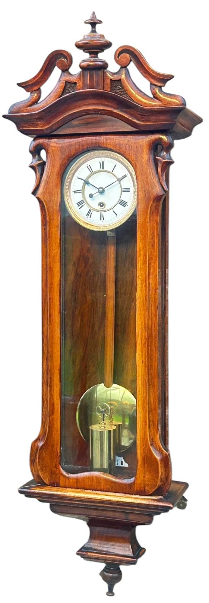 Fabulous Walnut Case Mini Vienna Regulator Wall clock – ca 1880 - Image 11