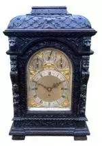 Hand Carved oak English 8 bell dual chime Triple fusee bracket clock