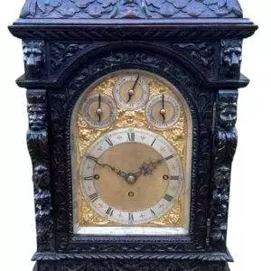 Hand Carved oak English 8 bell dual chime Triple fusee bracket clock