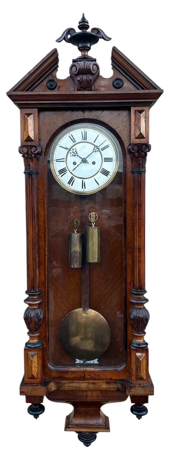 Beautiful Twin Weight regulator Vienna Wall clock – made by Lenskirch
