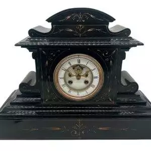 French Slate & Marble 8-Day Mantel Clock C1870