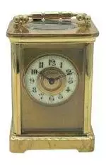 French 8 day masked dial Carriage clock – ca 1900