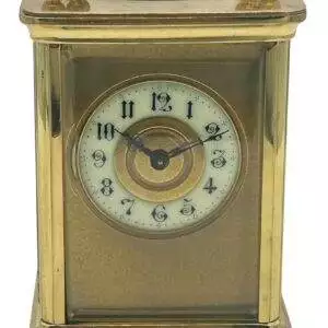 French 8 day masked dial Carriage clock – ca 1900