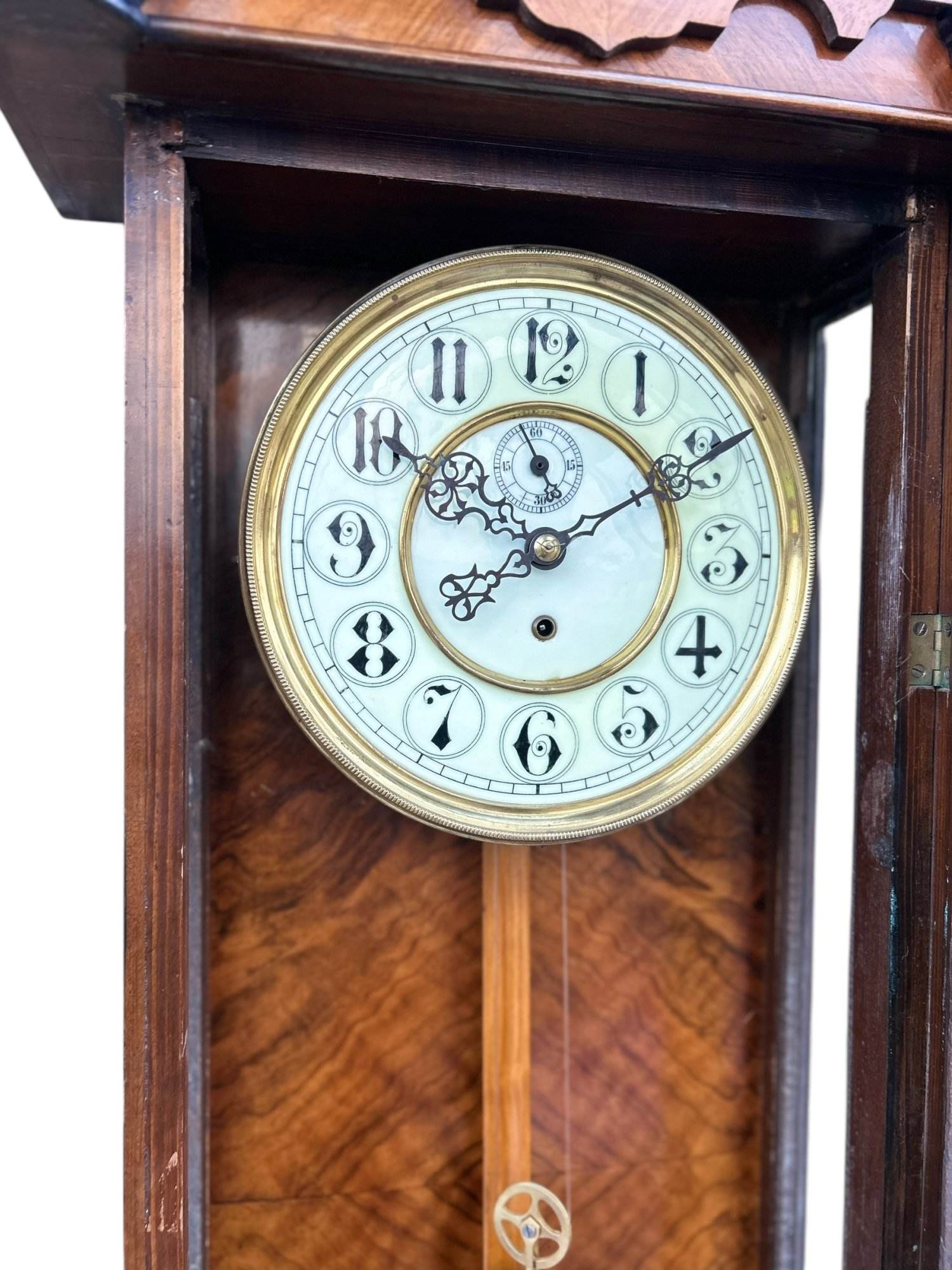 Exquisite Kingwood Case Vienna Wall clock – ca 1890 - Image 9