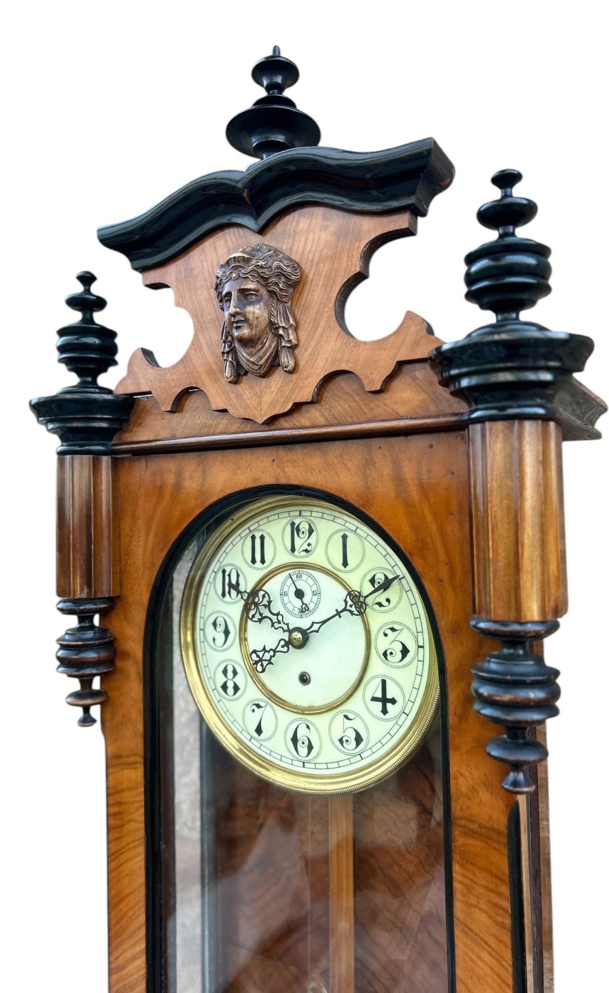Exquisite Kingwood Case Vienna Wall clock – ca 1890 - Image 6
