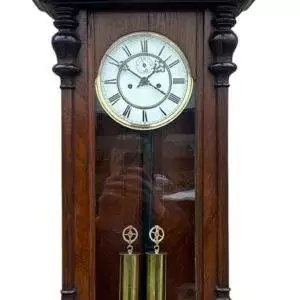 Antique Kienzle Twin Weight Vienna Regulator Walnut & Ebonized case Wall Clock