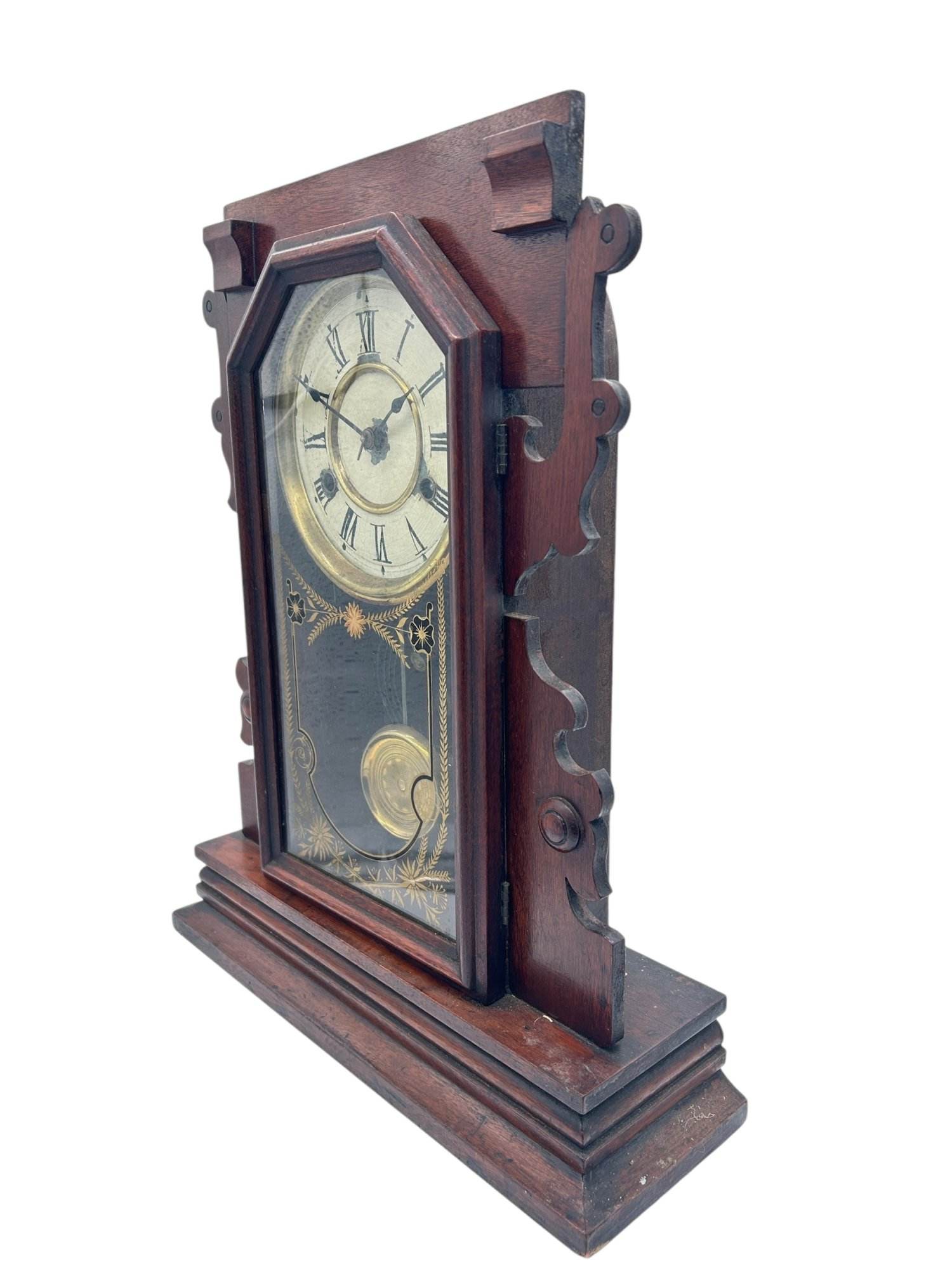 Lovely American Gingerbread Mantel Clock by New Haven - Image 7