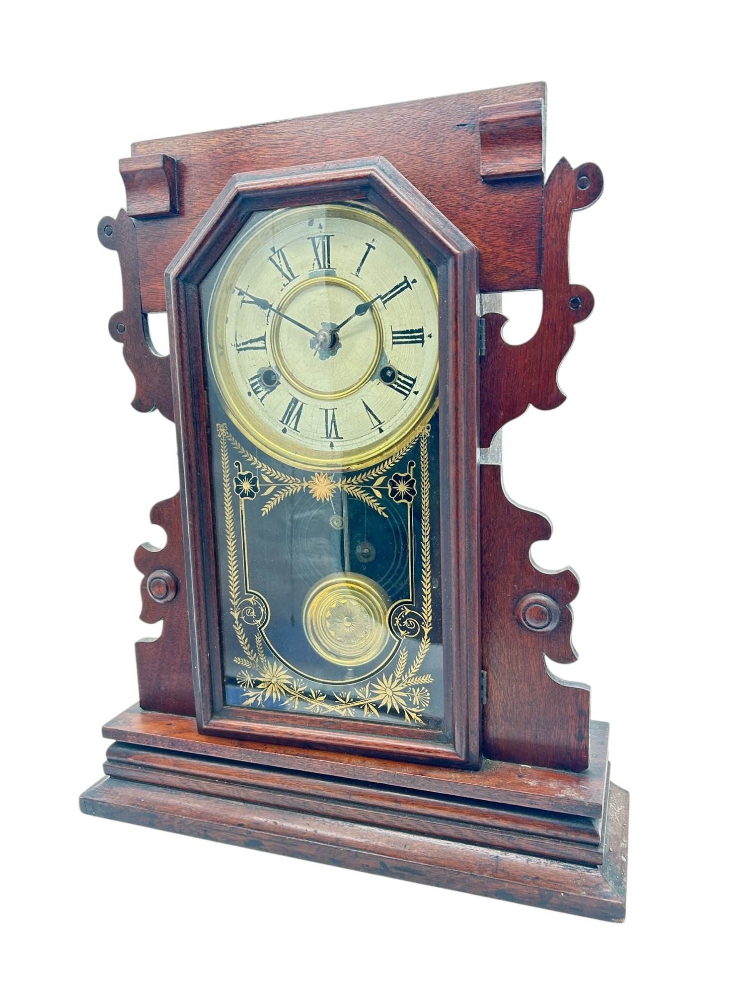 Lovely American Gingerbread Mantel Clock by New Haven - Image 10