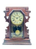Lovely American Gingerbread Mantel Clock by New Haven