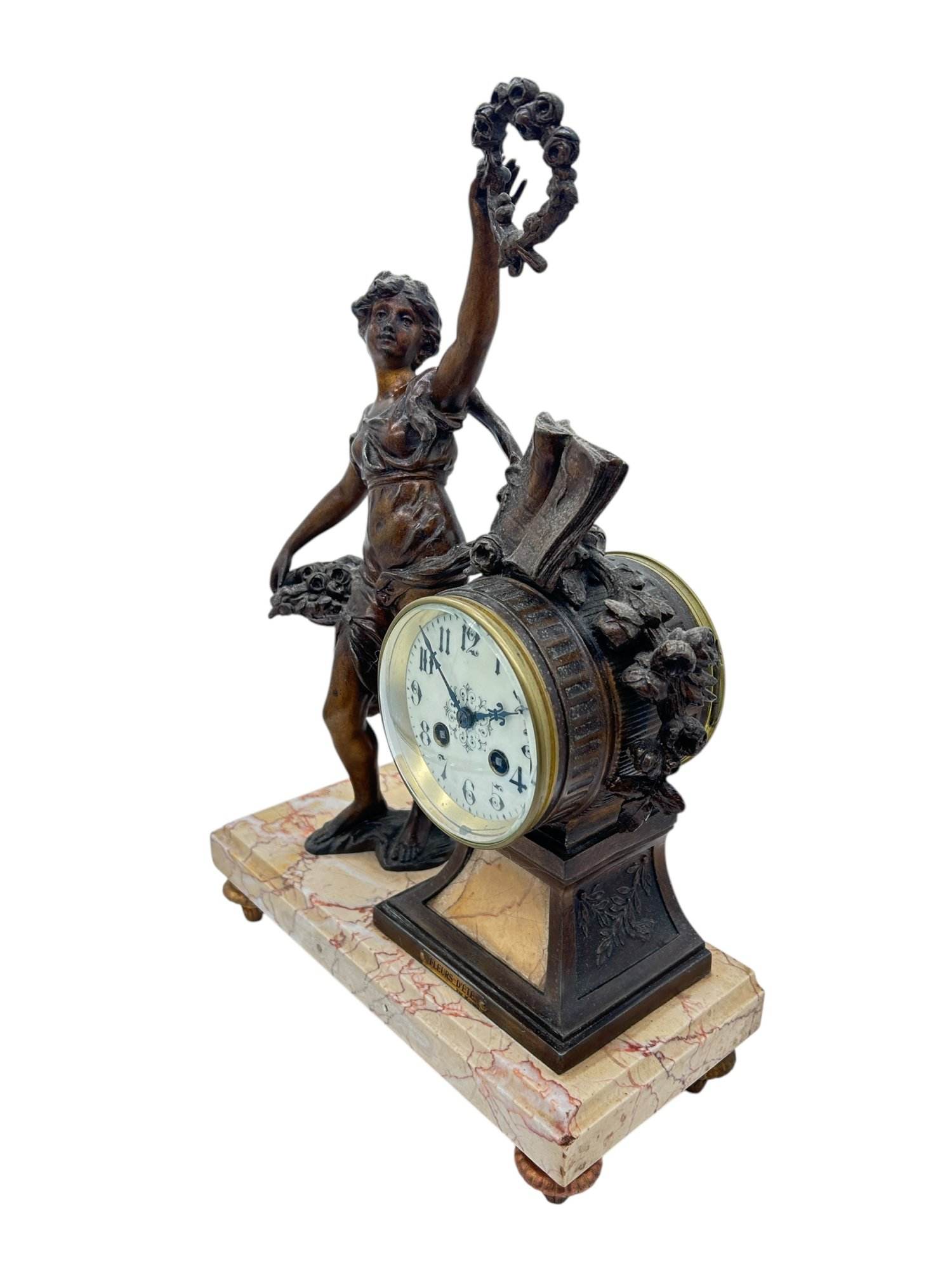 Wonderful French Figural Mantel Clock – ca1890 - Image 5