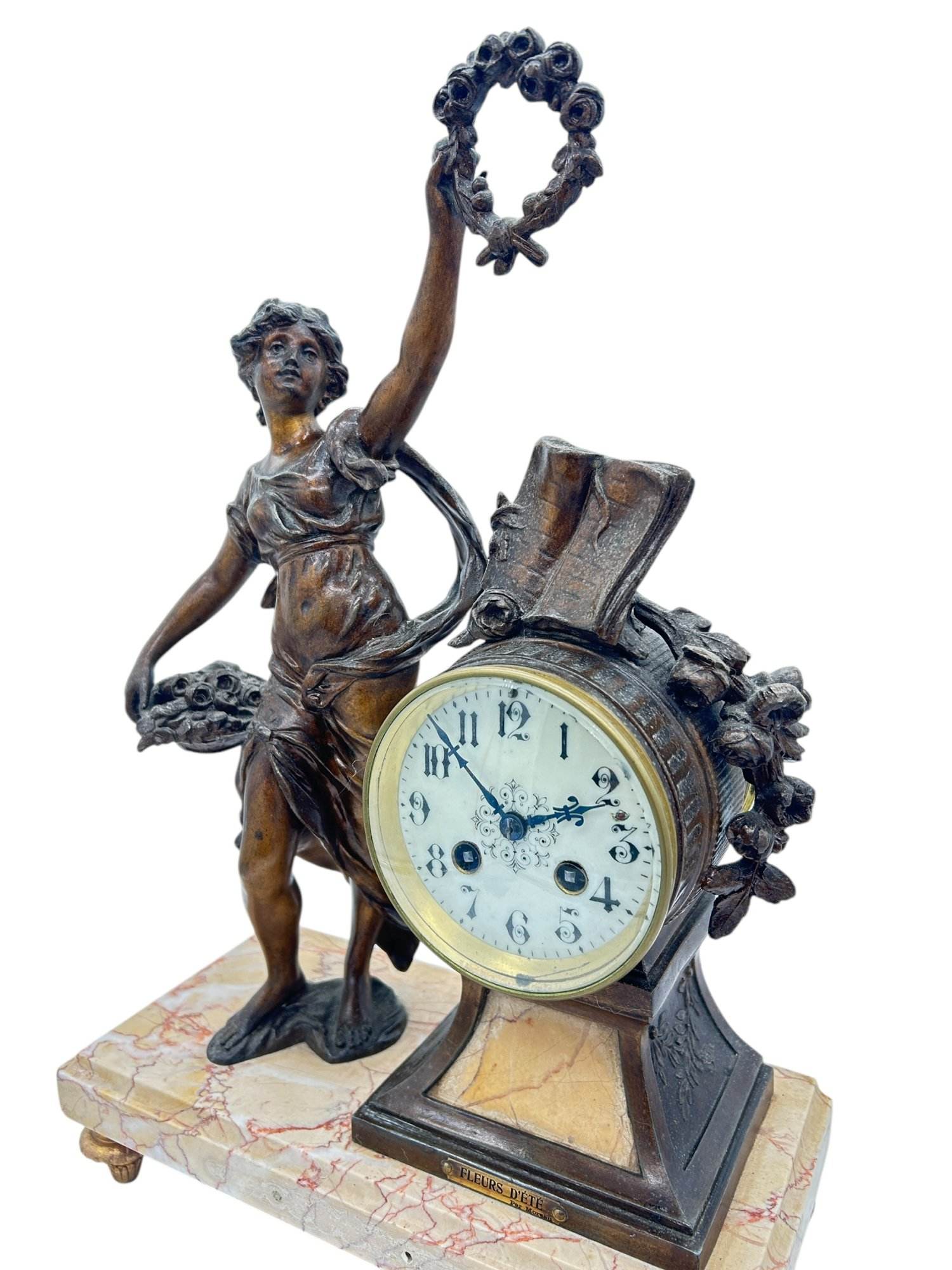 Wonderful French Figural Mantel Clock – ca1890 - Image 6
