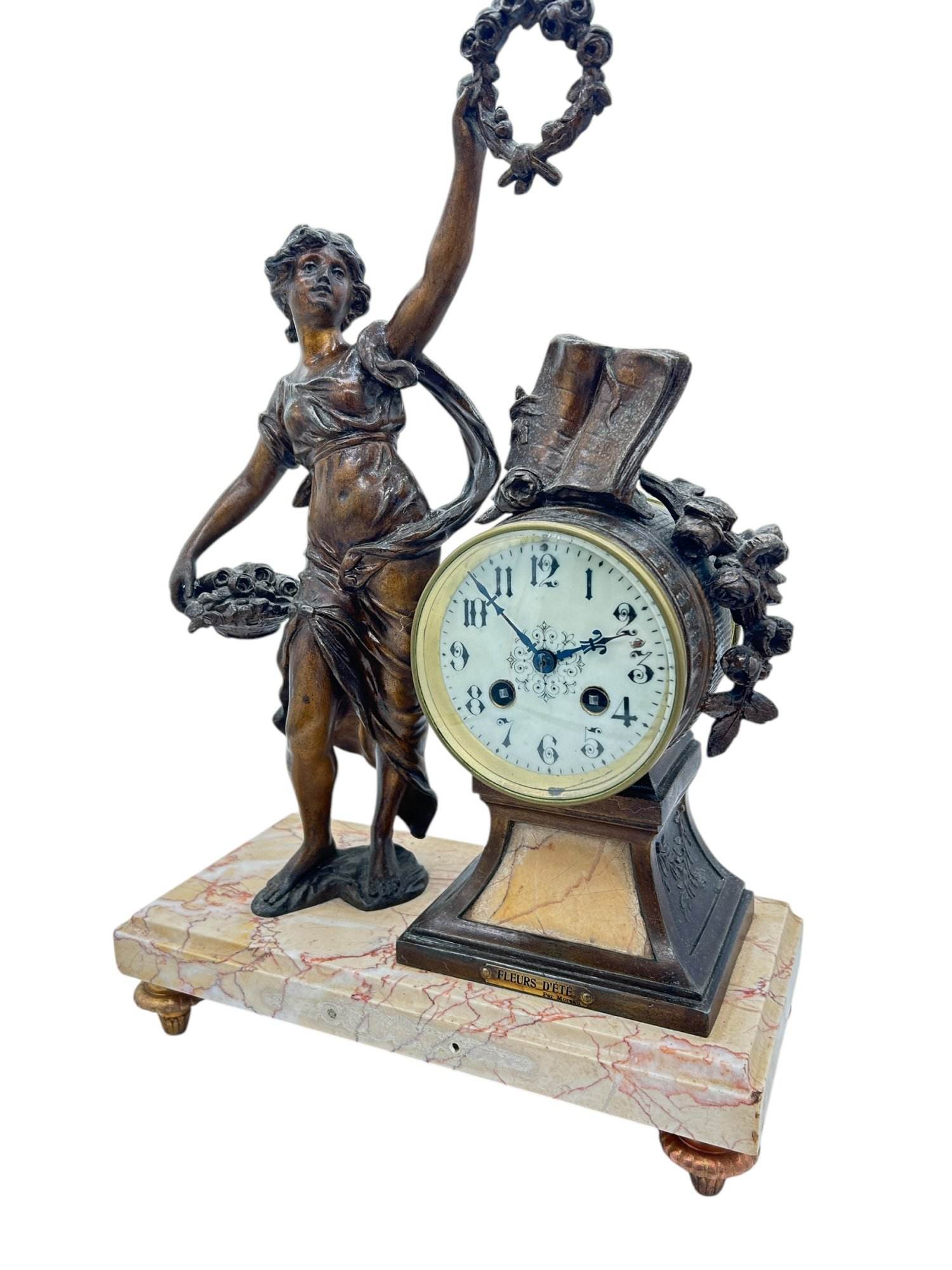 Wonderful French Figural Mantel Clock – ca1890 - Image 7