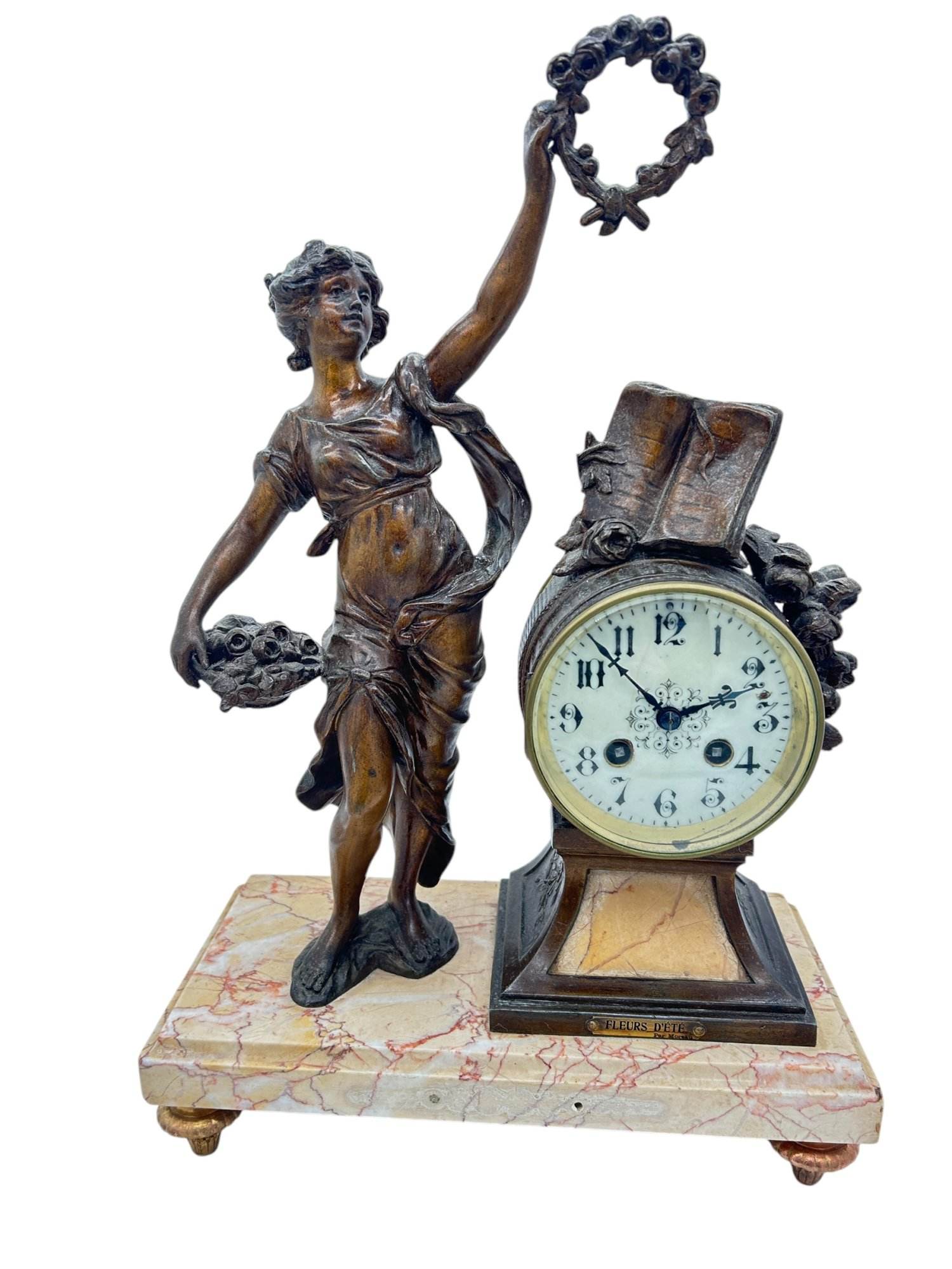 Wonderful French Figural Mantel Clock – ca1890 - Image 8