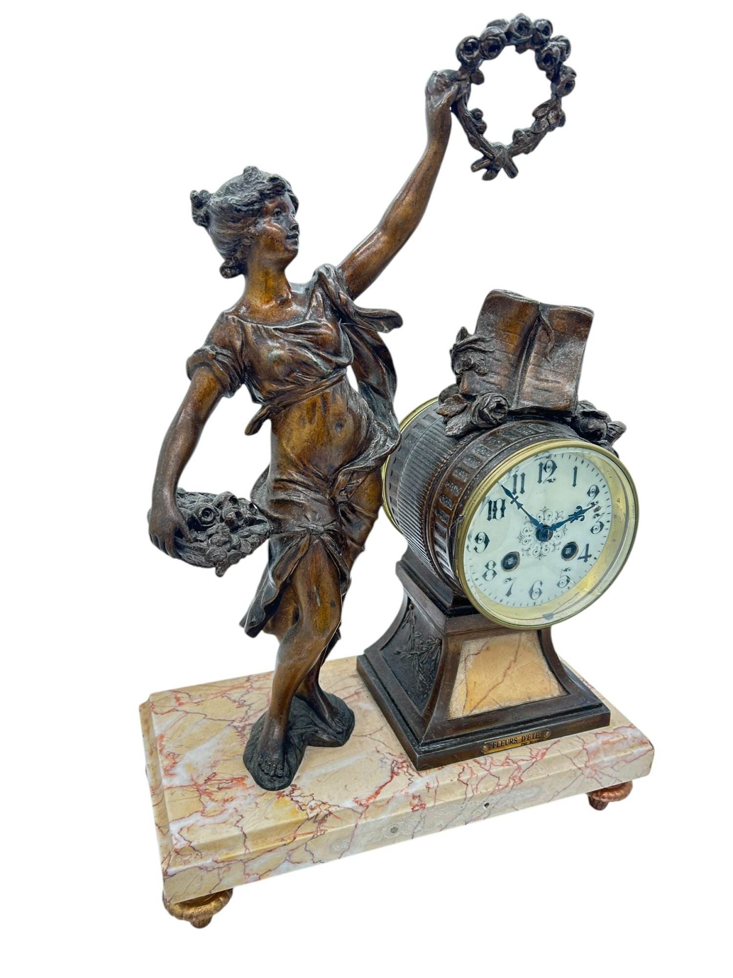 Wonderful French Figural Mantel Clock – ca1890 - Image 9