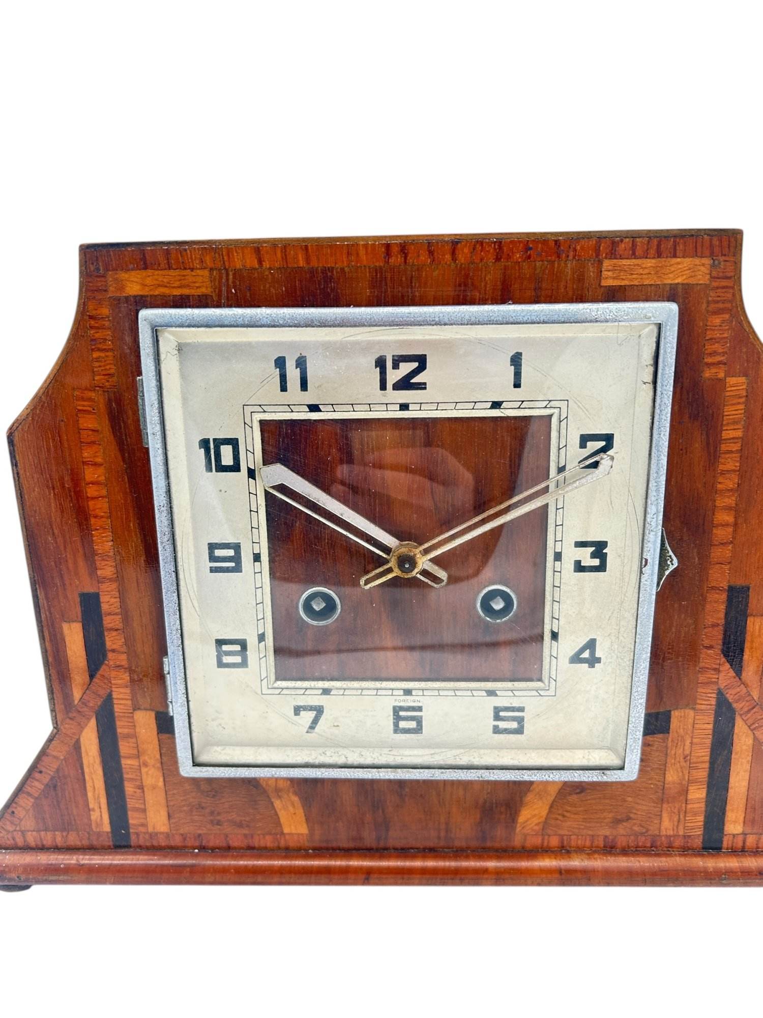 Stylish English Art Deco Mantle Clock - 8 Day Striking Mantel Clock - Image 9