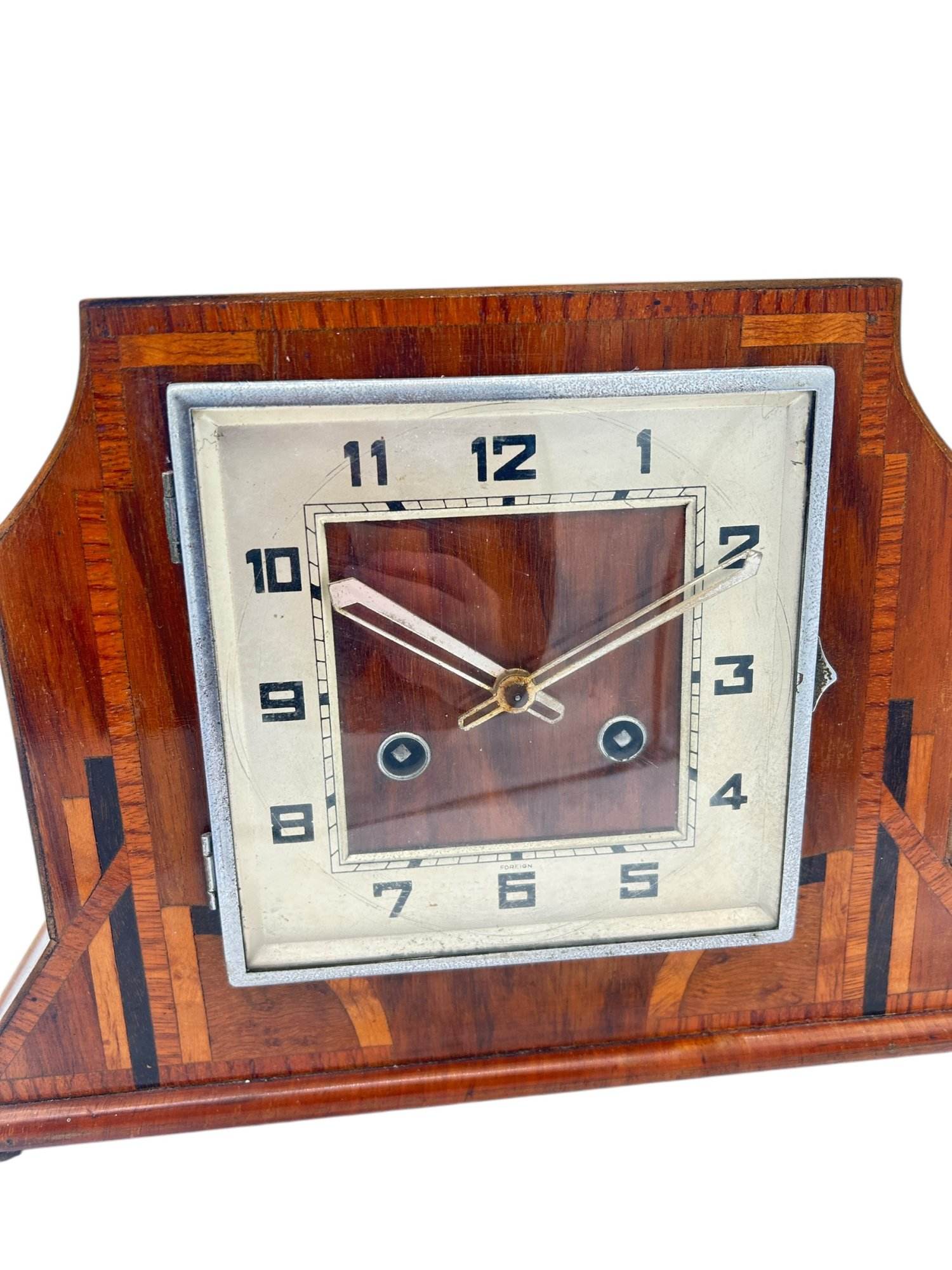 Stylish English Art Deco Mantle Clock - 8 Day Striking Mantel Clock - Image 8