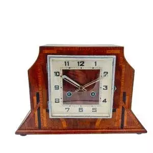 Stylish English Art Deco Mantle Clock - 8 Day Striking Mantel Clock