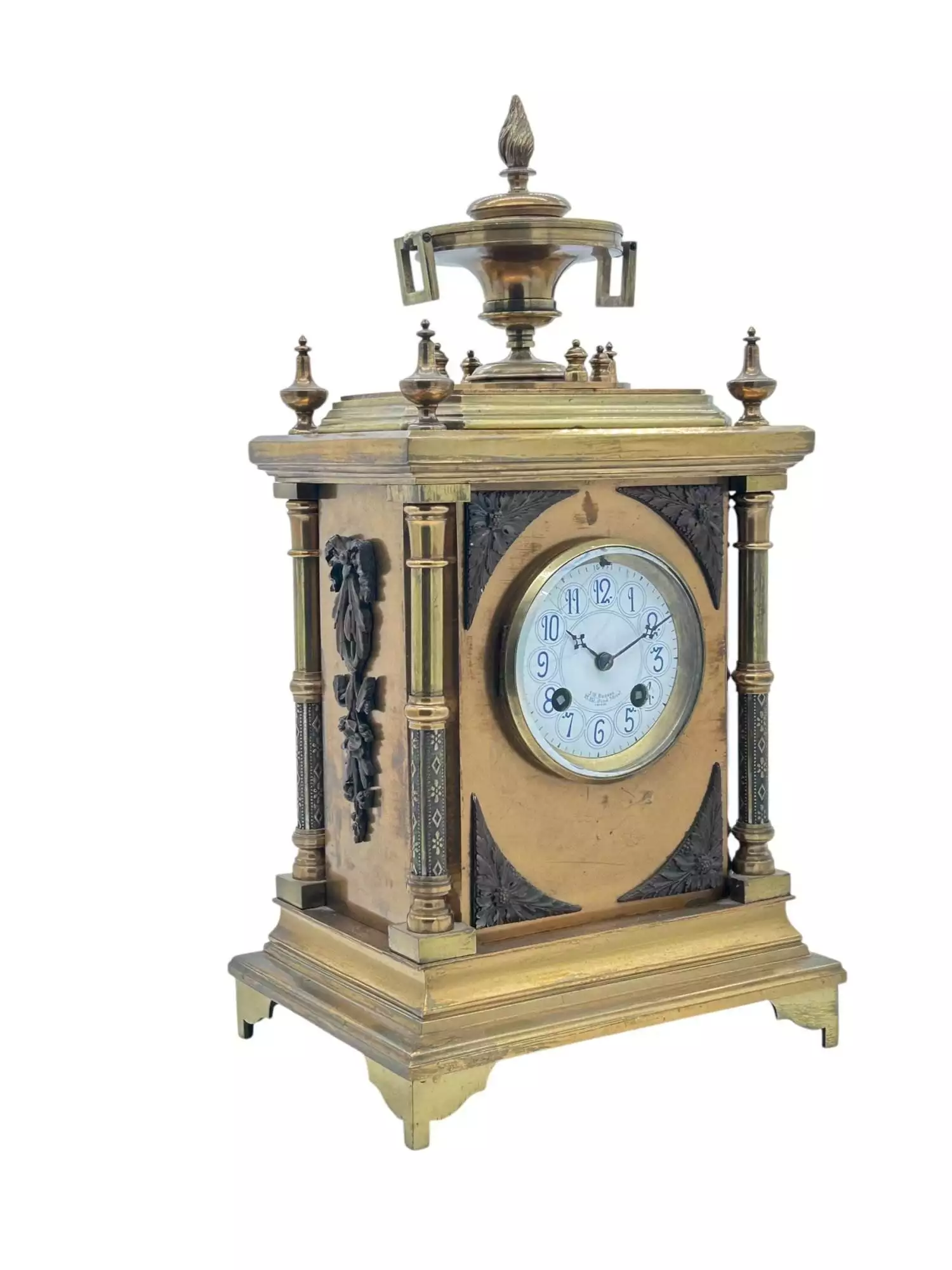 Fabulous French Bronze Ormolu Cube Mantel Clock – ca1890 - Image 12