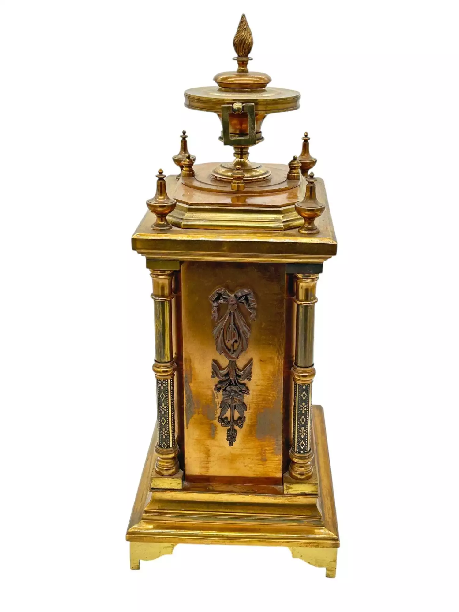 Fabulous French Bronze Ormolu Cube Mantel Clock – ca1890 - Image 7