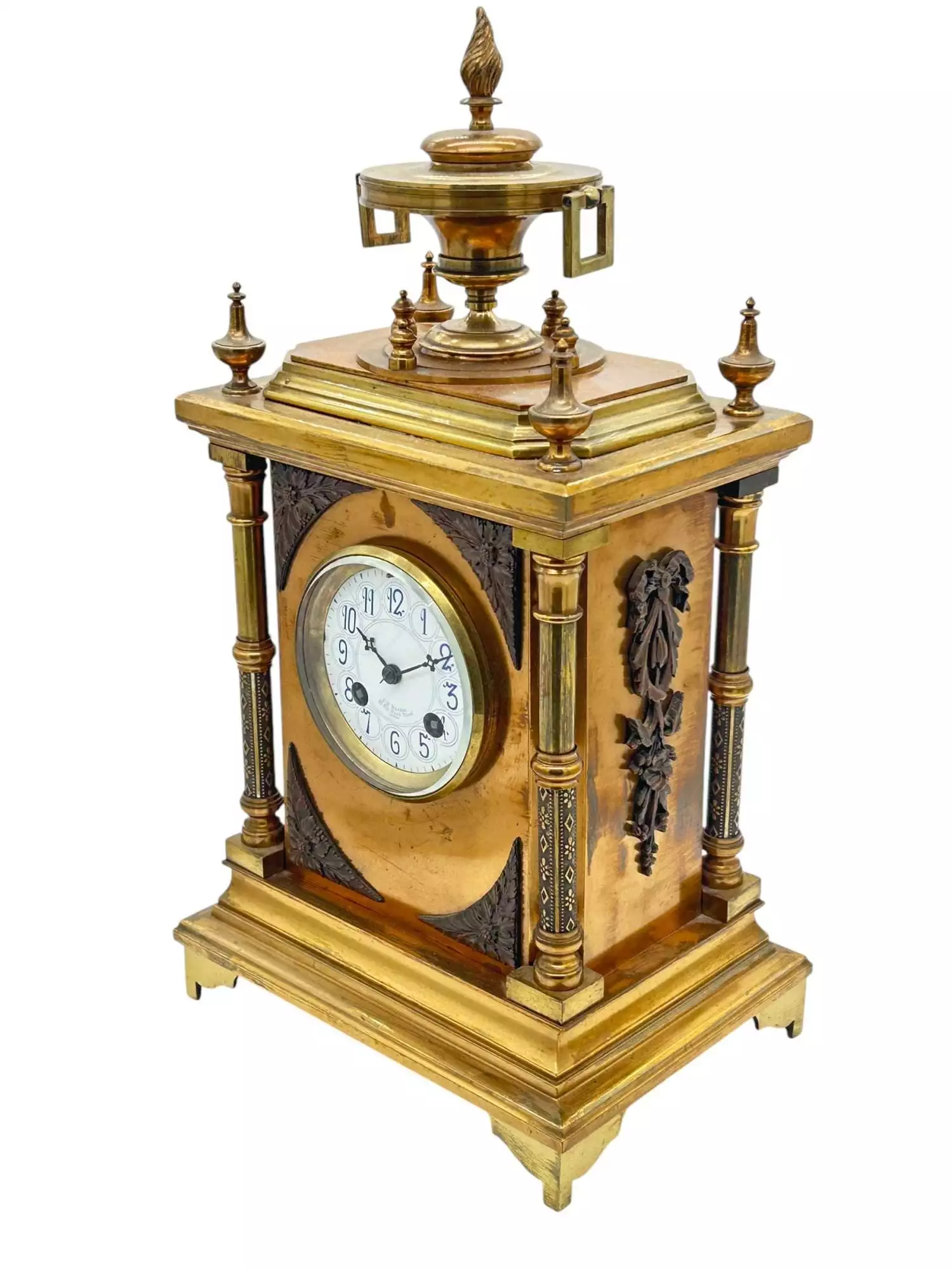 Fabulous French Bronze Ormolu Cube Mantel Clock – ca1890 - Image 5