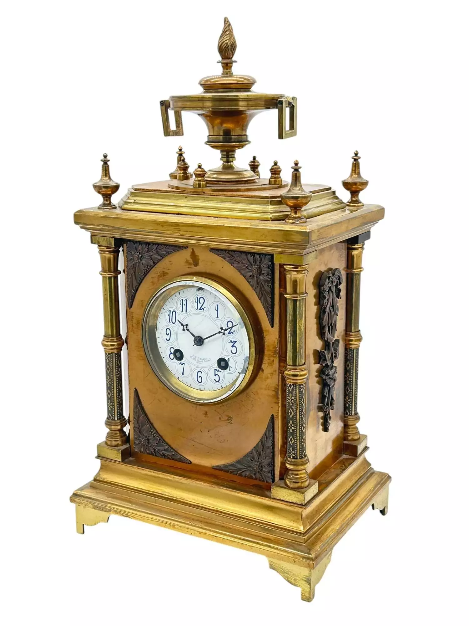 Fabulous French Bronze Ormolu Cube Mantel Clock – ca1890 - Image 4