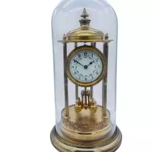 Outstanding Bandstand Ormolu German Torsion Clock Anniversary Clock -Mantel Clock C1900