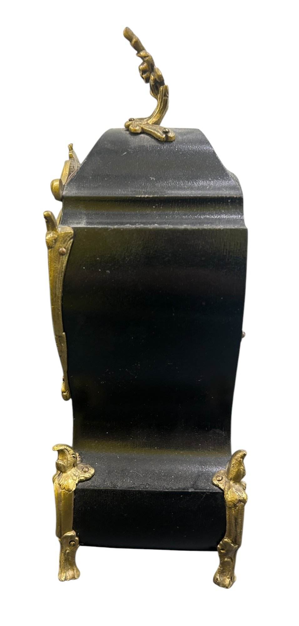 Exquisite Antique French Faux Tortoise shell & Ormolu Boulle Mantle Clock – circa 1890 - Image 4