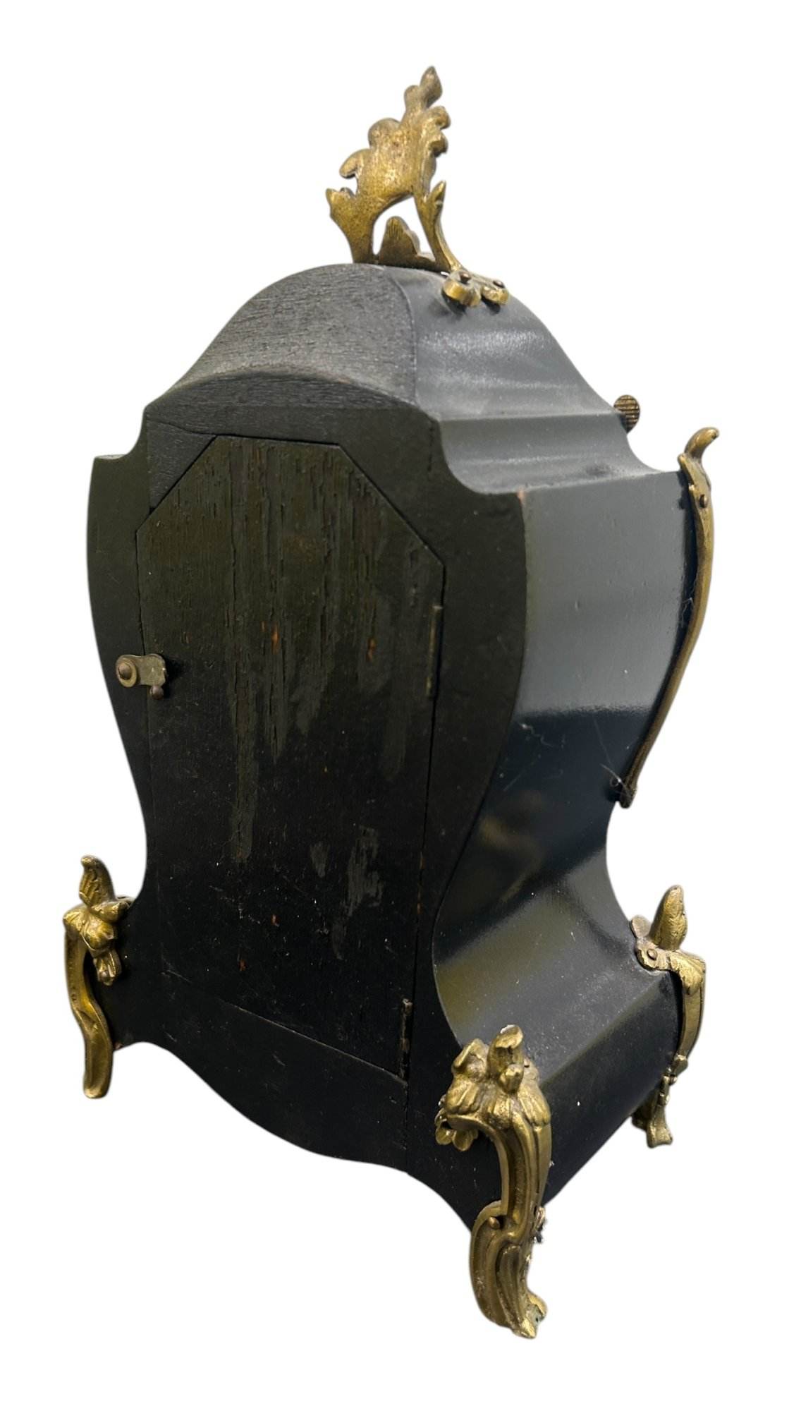 Exquisite Antique French Faux Tortoise shell & Ormolu Boulle Mantle Clock – circa 1890 - Image 2