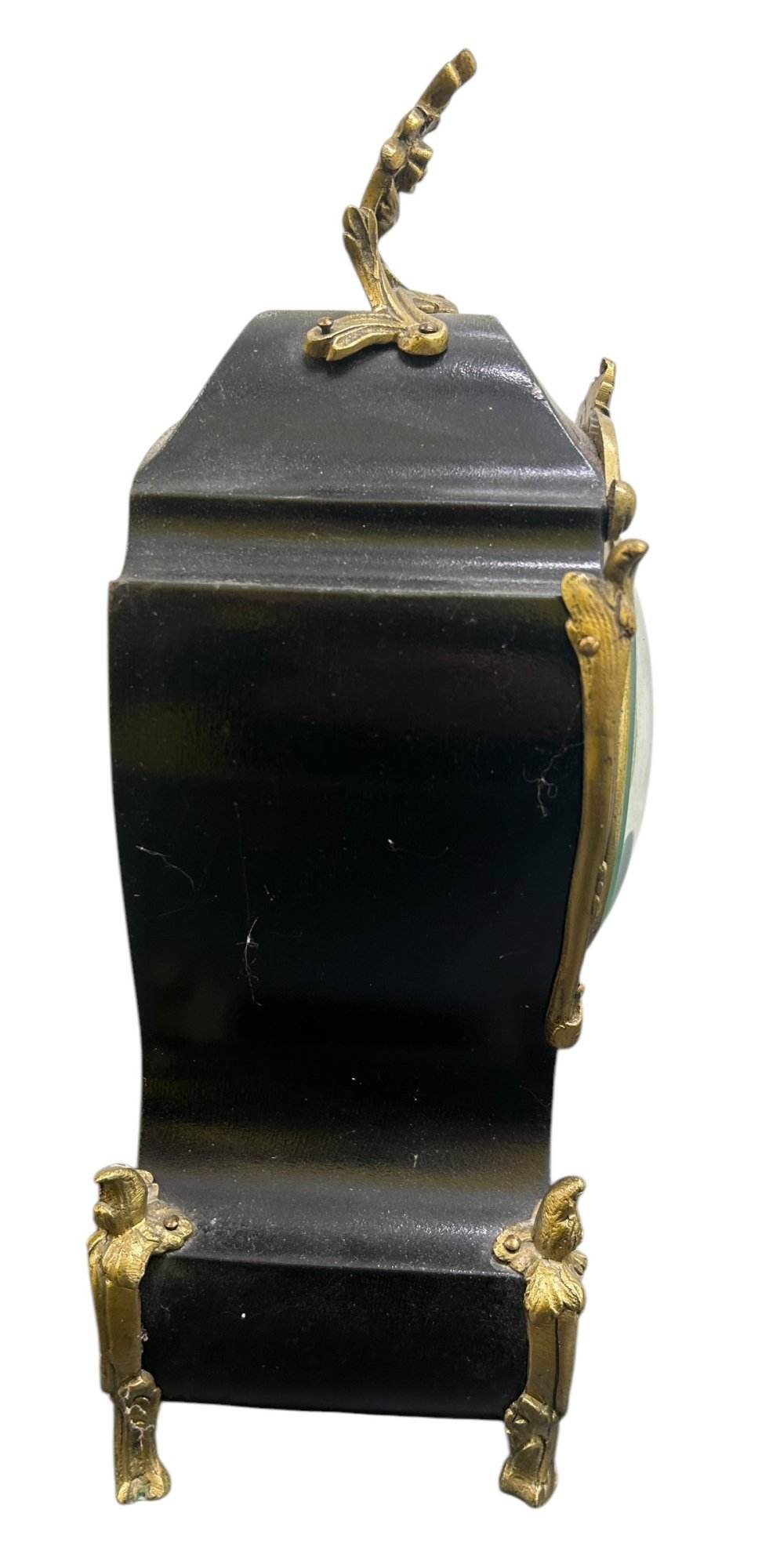 Exquisite Antique French Faux Tortoise shell & Ormolu Boulle Mantle Clock – circa 1890 - Image 8