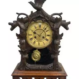 Fabulous carved Cuckoo Black Forest Mantel Clock – ca1890