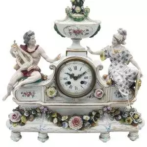 Fabulous Meissen Porcelain Figural Mantel clock – ca1850