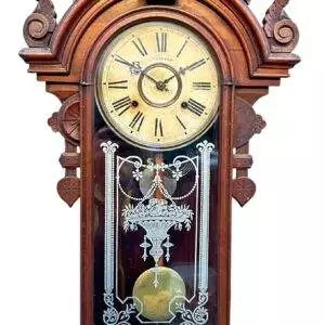 Fantastic American Drop Dial Mahogany case Wall clock – ca1890