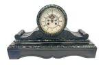 Fabulous Victorian Drum Head Slate & green marble Mantel Clock – ca1870