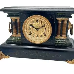 Stunning Antique American Slate Architectural Mantle Clock – ca1895