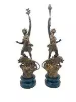 Delightful Ancient Olympian Gilt Figural Clock Garnitures – ca 1890