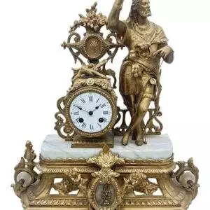 Charming French Gilt Figural Mantel Clock – ca1870