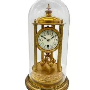 Superb Bandstand Ormolu German Torsion Clock Anniversary Clock - Mantel Clock C1900