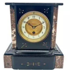 Wonderful Timepiece Slate & marble Mantel Clock – ca1895