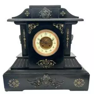 Fine Large Antique Slate 8-Day Mantel Clock - Ca1890