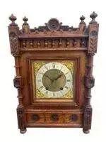 Lovely Arts & Crafts Oak Mantel Clock – ca 1900