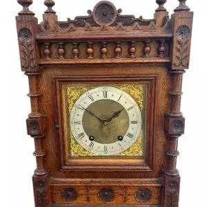 Lovely Arts & Crafts Oak Mantel Clock – ca 1900