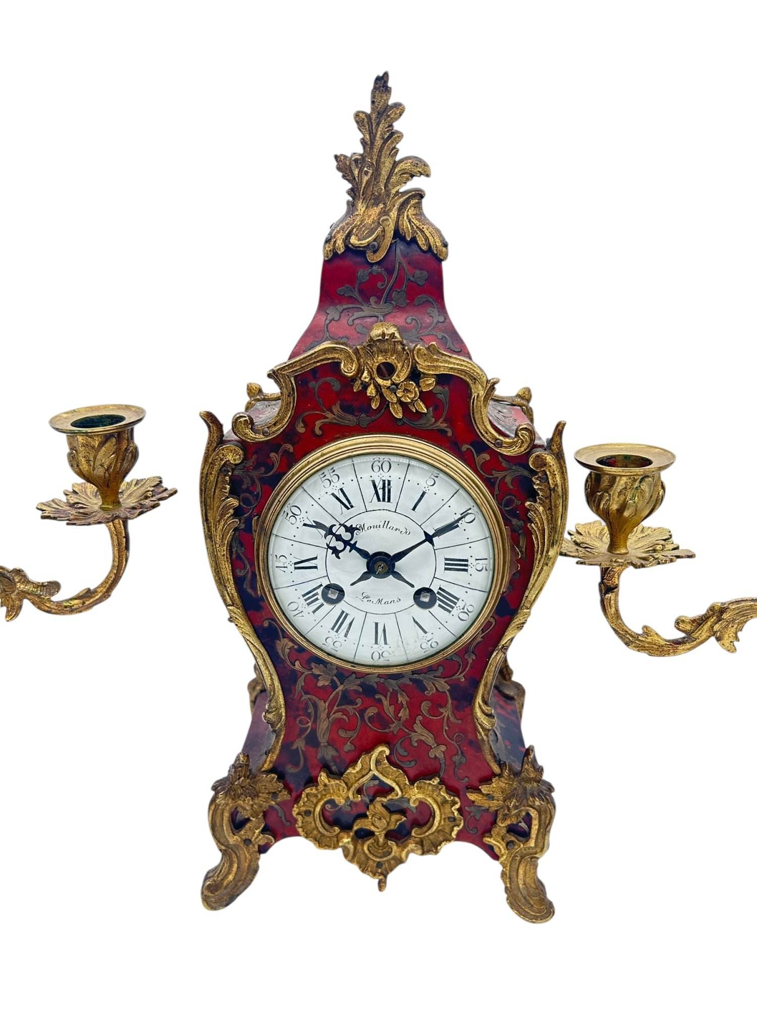 Fantastic French boulle Candelabra Mantel Clock set – Ca1870 - Image 12