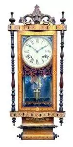 Fantastic Antique Marquetry Case Drop Dial Wall clock – ca1900