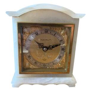 Beautiful white Marble Mantel clock by Elliott, London -