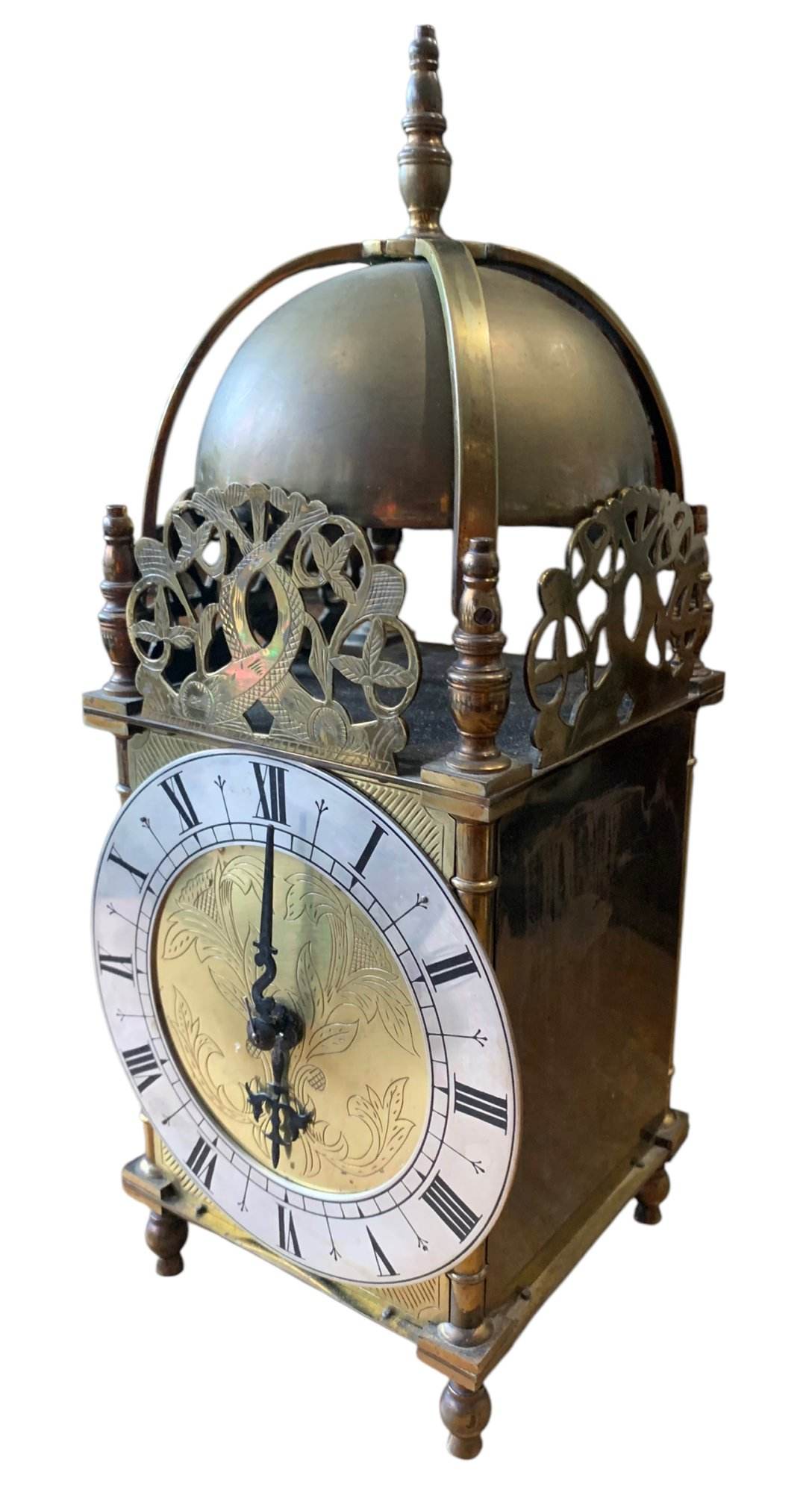 Wonderful Antique Brass Lantern Clock – ca1900 - Image 2