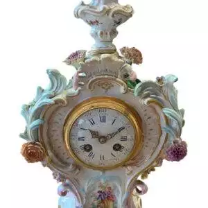 Fabulous Meissen Porcelain Floral Mantel clock – ca1860