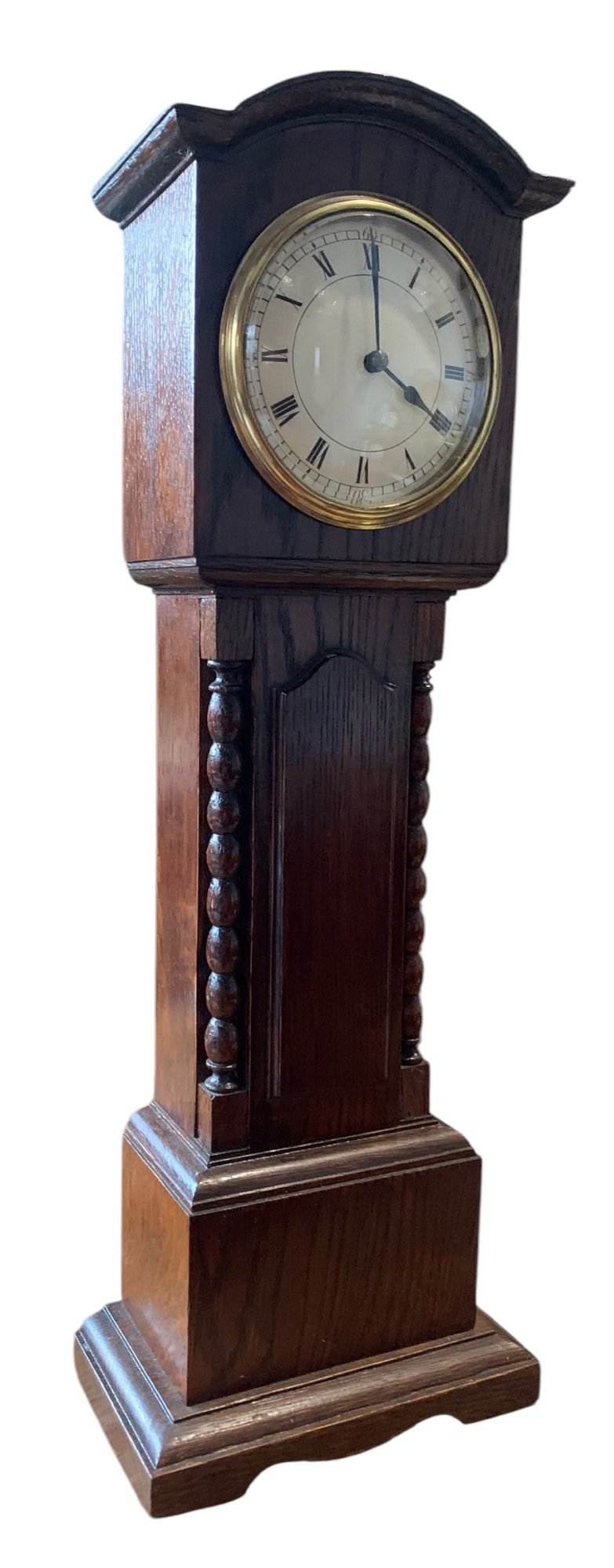 Fabulous Oak Miniature Longcase Mantel Clock – ca1900 - Image 7
