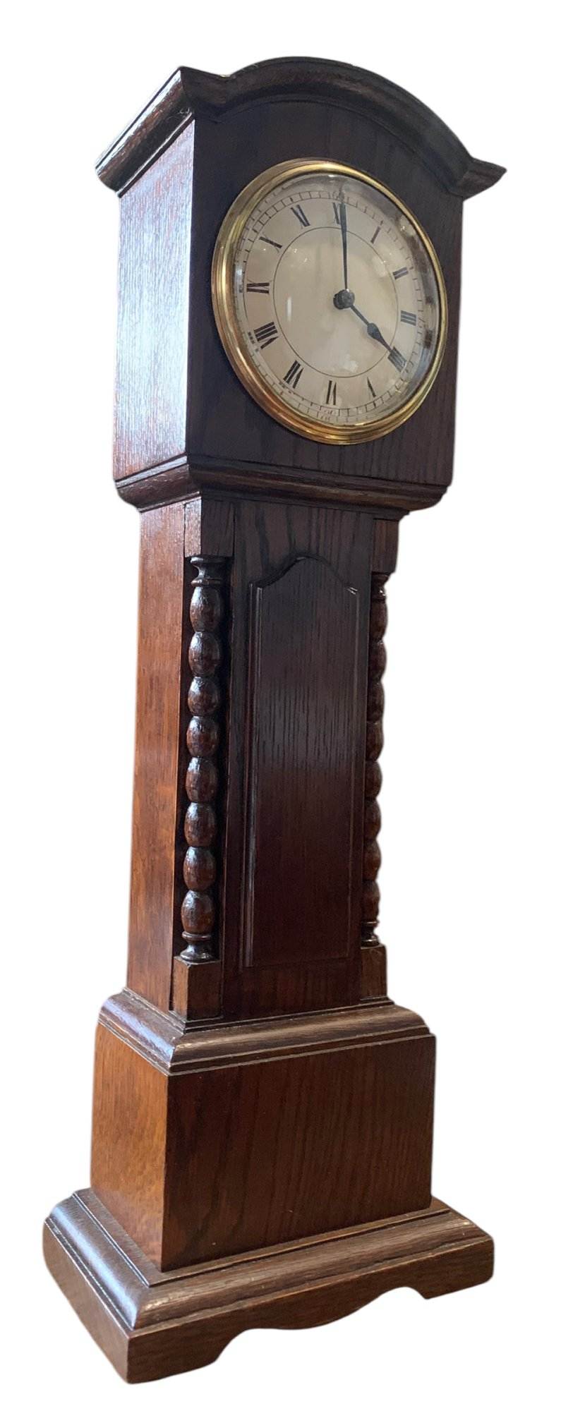 Fabulous Oak Miniature Longcase Mantel Clock – ca1900 - Image 6