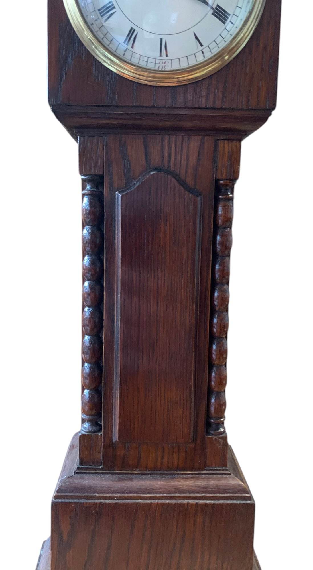 Fabulous Oak Miniature Longcase Mantel Clock – ca1900 - Image 3
