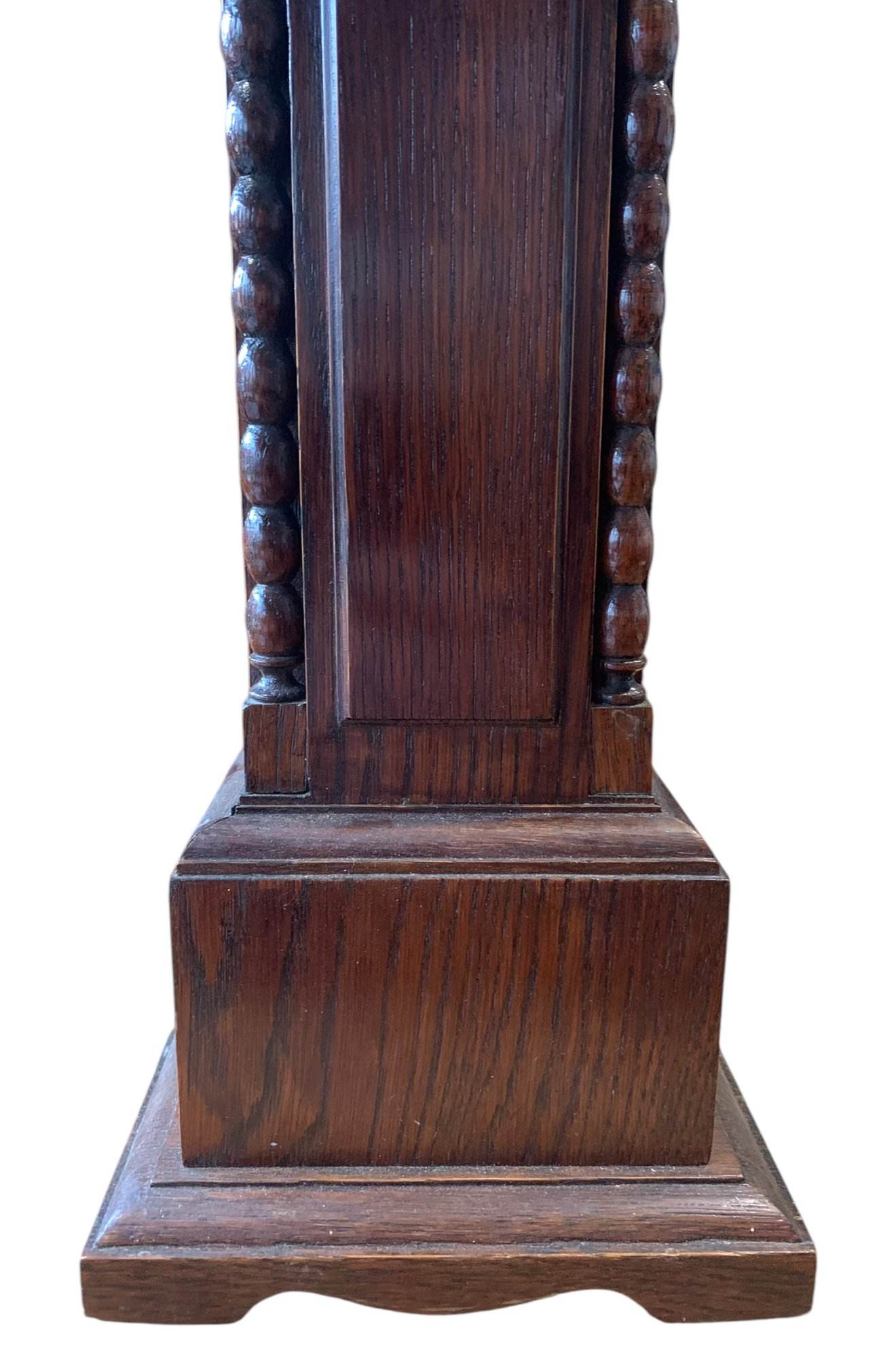 Fabulous Oak Miniature Longcase Mantel Clock – ca1900 - Image 2